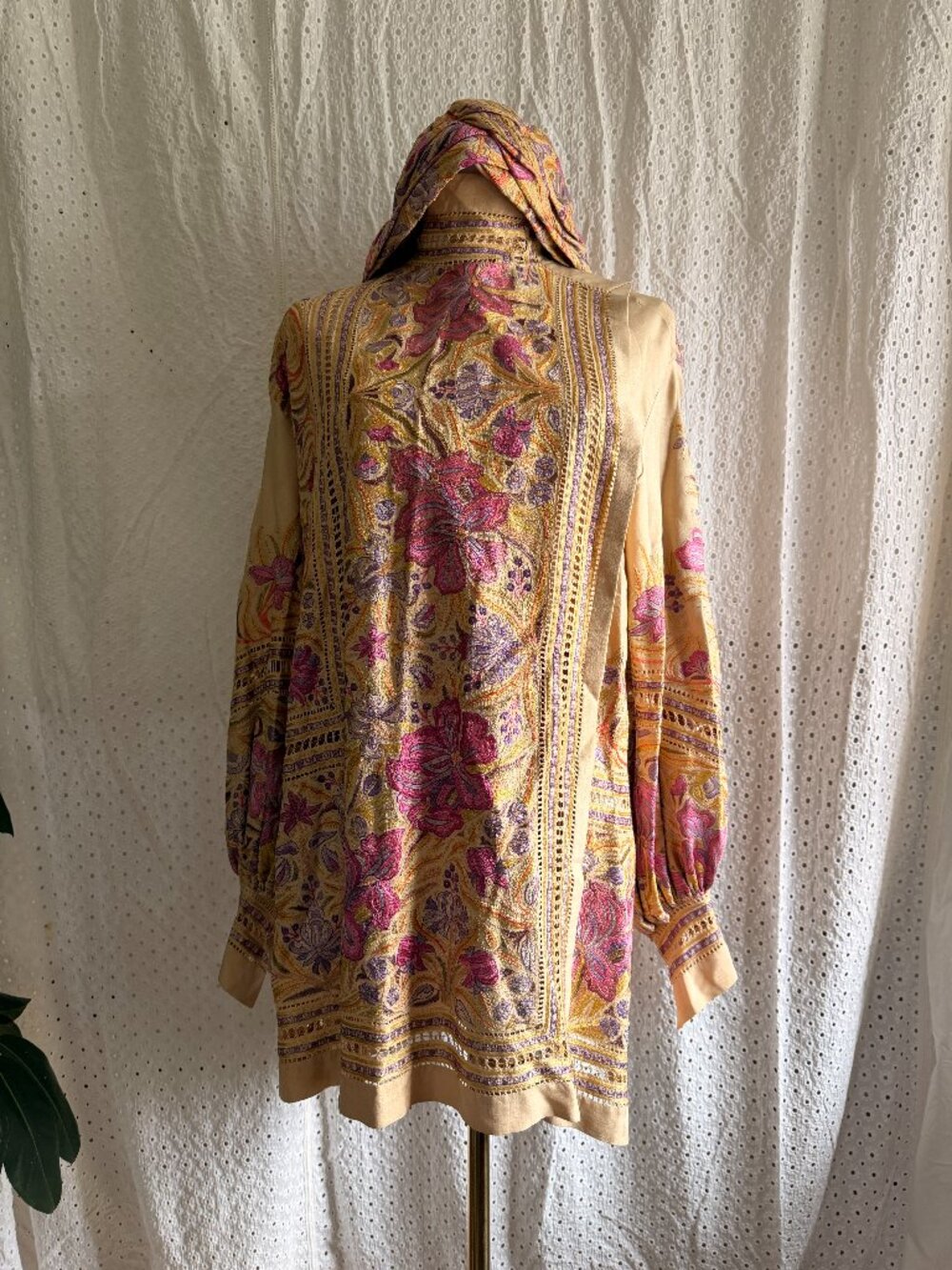 Vintage Embroidered Top with Matching Turban